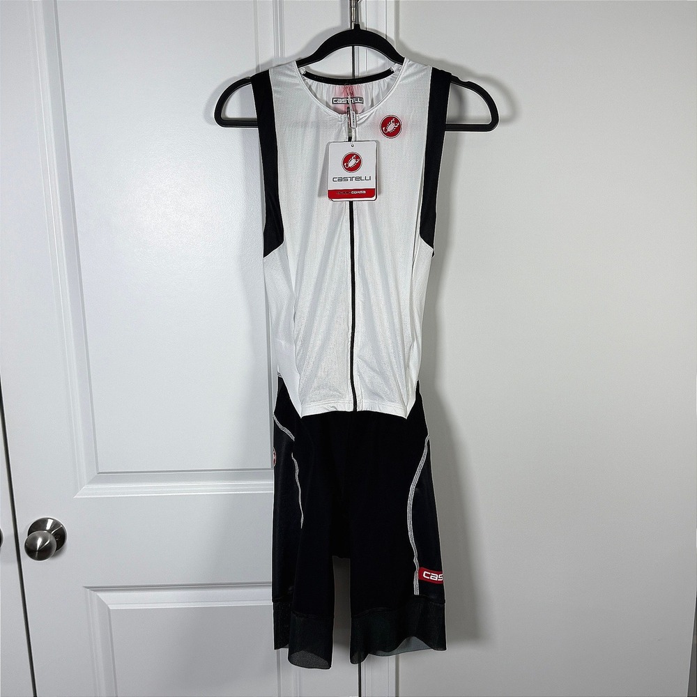 NEW Castelli Sanremo Speed Suit Jersey Mens 2XL Rosso Corsa Triathlon One Piece
